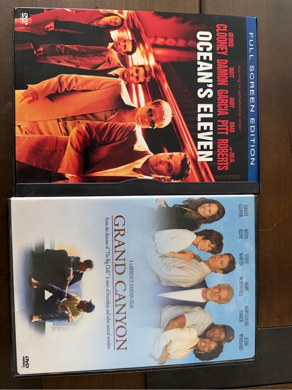 Ocean's Eleven & Grand Canyon DVD Combo - Red, Blue, White Covers